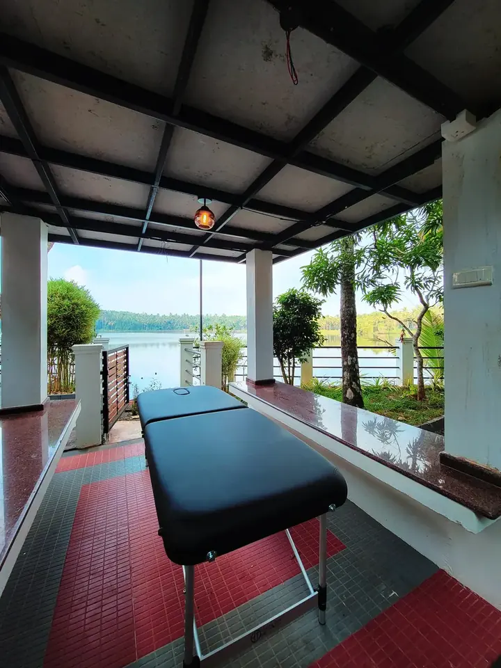 Ayurveda deck facing the river