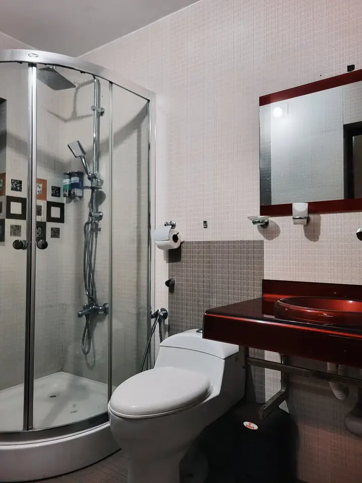 Ensuite bathroom with glass shower cubicle