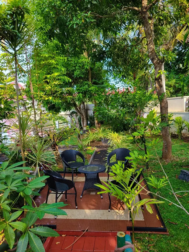 Chairs by the river, BelleVue Riverside Villa, Kozhikode
