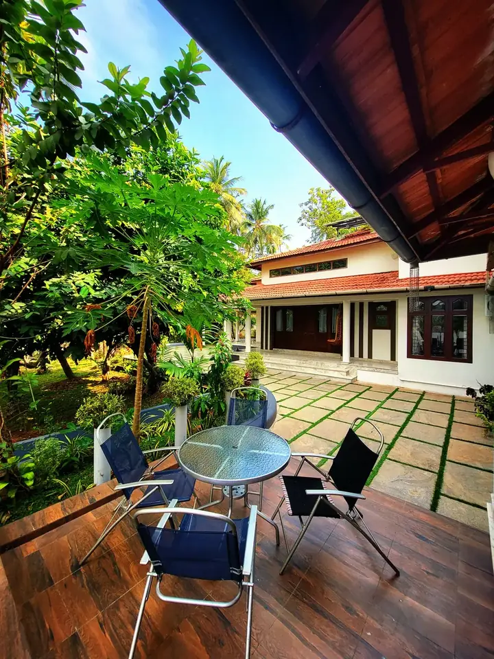 The garden deck, BelleVue Riverside Villa, Kozhikode
