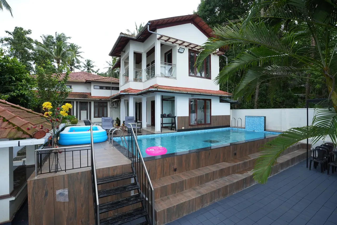 The private pool and two-storey villa at BelleVue Homestay