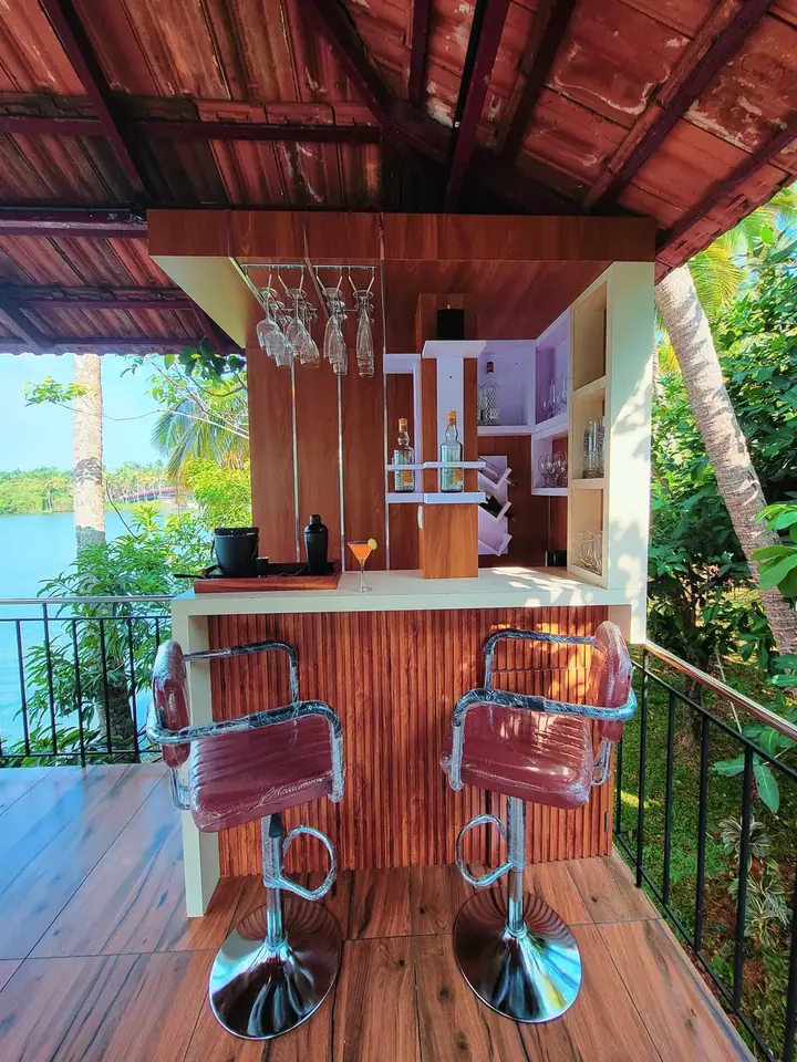 The riverside deck counter, BelleVue Riverside Villa, Kozhikode
